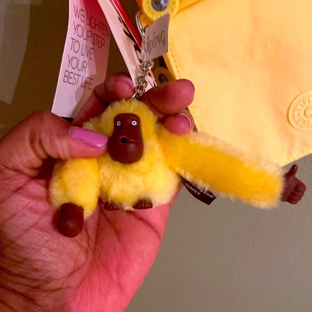 💛 Woman’s Kipling multi compartments yellow crossbody bag! - Picture 3 of 7
